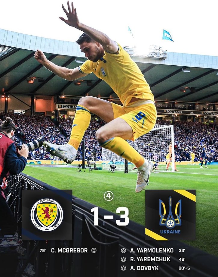 اوکراین اسکاتلند را شکست داد تا یک قدم دیگر به جام جهانی نزدیک شود
