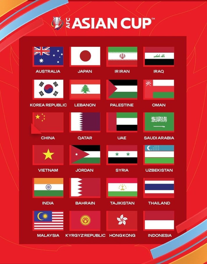 جام ملت های آسیادر سال 2023 ، 24 تیم شرکت کننده خود را شناخت